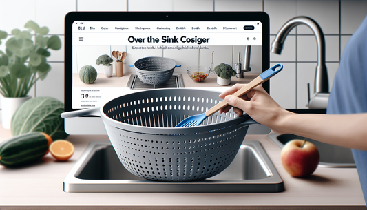 Discover the BLUE GINKGO Over the Sink Colander - 