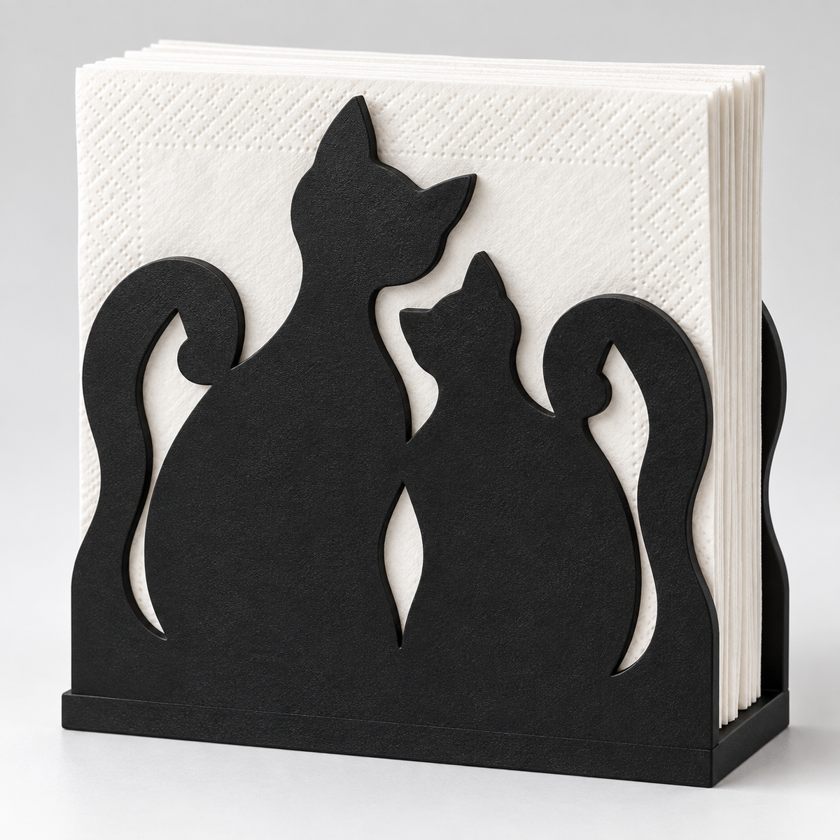 Nestled Cats Napkin Holder: Warm and Playful Table Accent