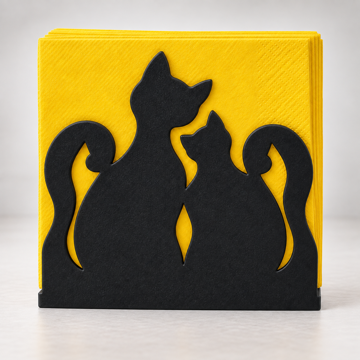Nestled Cats Napkin Holder: Warm and Playful Table Accent