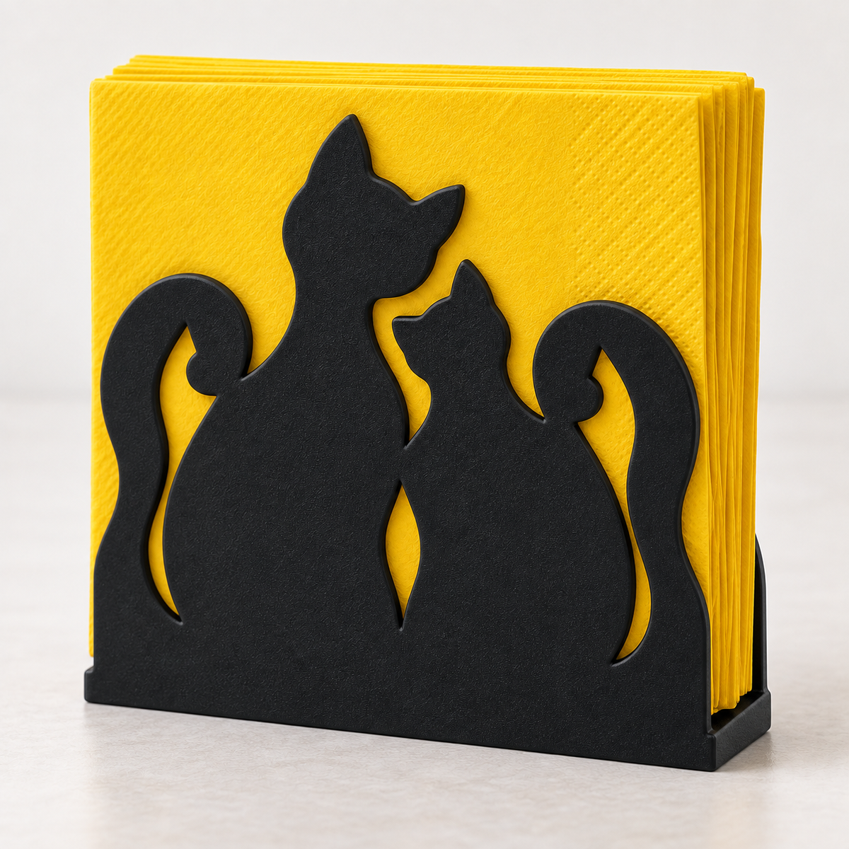 Nestled Cats Napkin Holder: Warm and Playful Table Accent