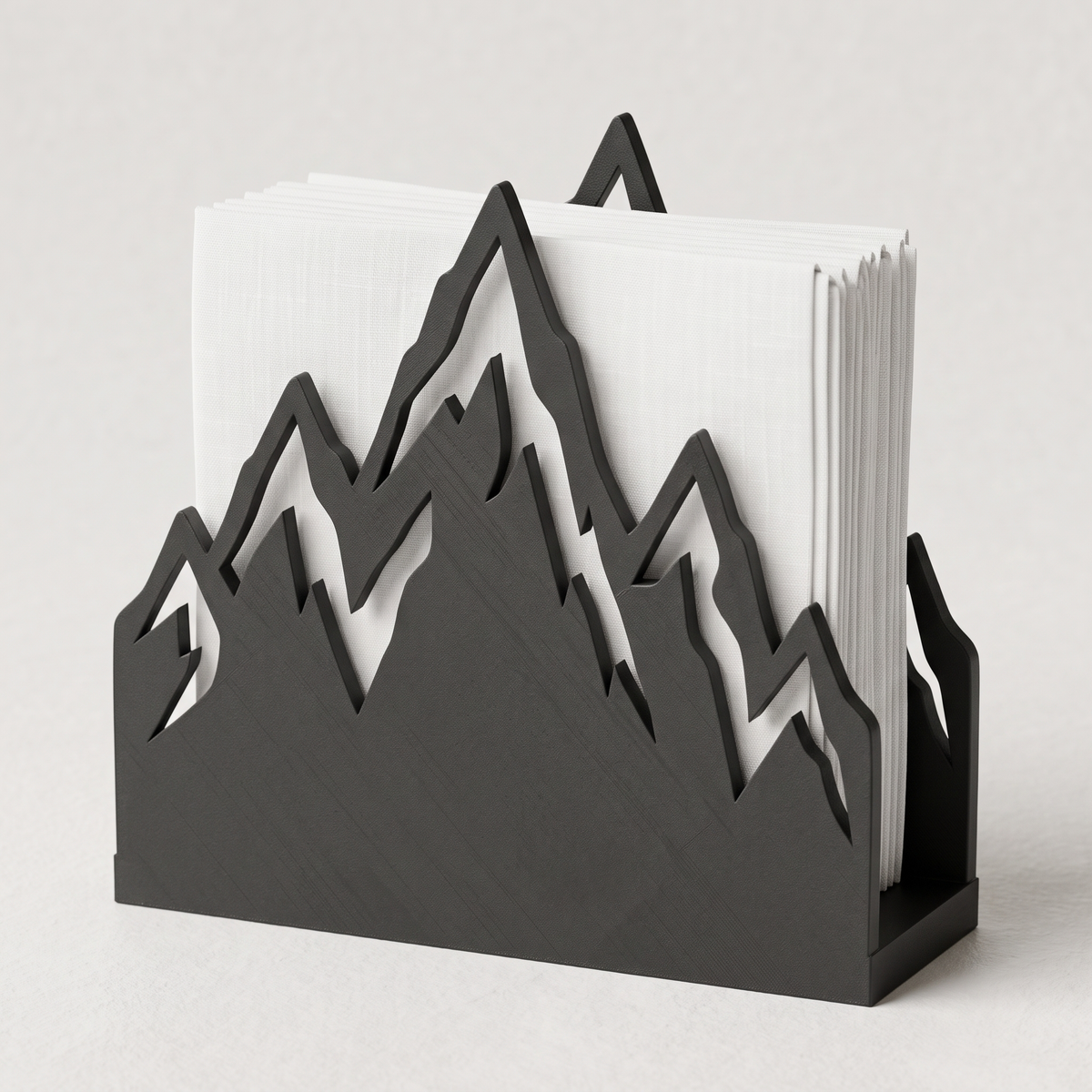 Abstract Mountain Napkin Holder with Majestic Peak Design