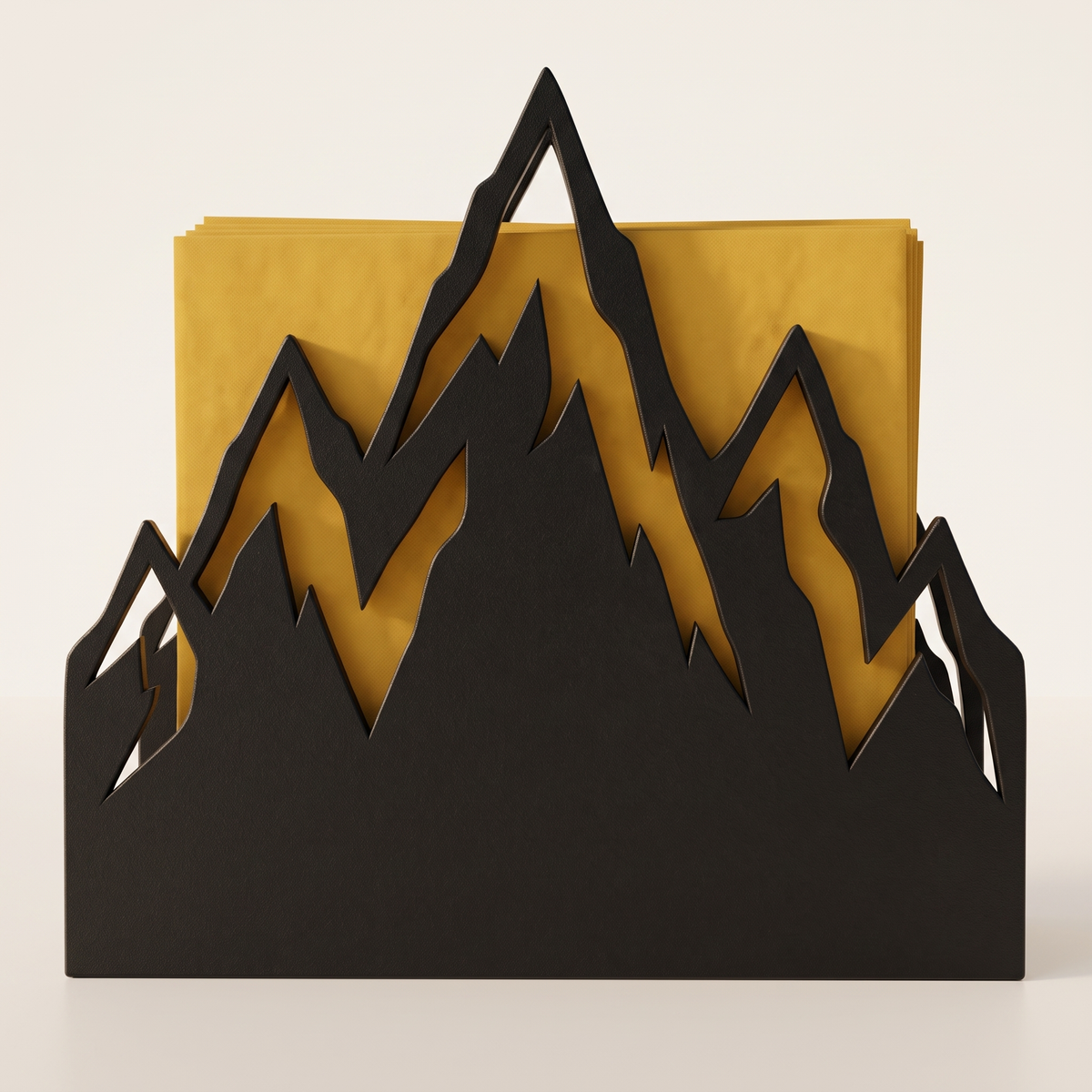 Abstract Mountain Napkin Holder with Majestic Peak Design